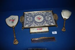 Two boxed sets of dressing table sets, one with mirrors,