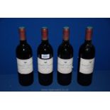 Four bottles of red wine - Chateau Marquis de Lalande, Saint Julien, 1994.