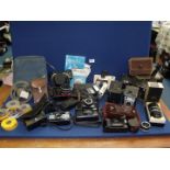 A large quantity of vintage Cameras including a Praktica Super TL 35mm SLR Camera with Carl Zeiss