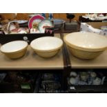 Three Mason Cash graduated mixing bowls