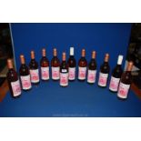 Twelve bottles of Broadfield Rose English Regional wine 2008.