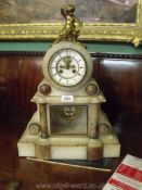 An impressive Alabaster cased Mantel Clock,
