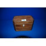 A two compartment Tea Caddy with marquetry edging (linings to caddies missing),