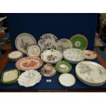 A large quantity of china to include a shell formed dish, a Masons cup and saucer,