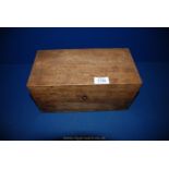 A Mahogany Tea Caddy with two compartments, (bowl missing), 12'' x 6'' x 6''.