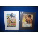 Two small copies of film posters for Gone With The Wind and Vacances Romaines.