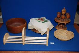 A large treen Bowl, 9 1/2'' diameter,