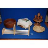 A large treen Bowl, 9 1/2'' diameter,