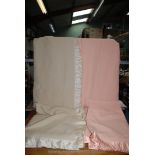 Two double pure wool blankets:one pink by Jonelle and one beige by Witney.