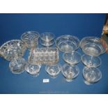 A quantity of glass including trifle bowls, sundae dishes, sweet dishes etc.