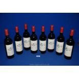 Eight bottles of red wine - Chateau Haut Sociondo Cotes De Blaye Grand Vin de Bordeaux, 1996.
