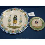 A good HR (Henriot) Quimper plate, c.