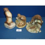 Three Otter figures and kits by Teviotdale, Aynsley etc.