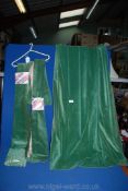 A pair of green velvet Curtains, 44'' wide, 55'' drop and a single Curtain, 40'' wide, 51'' drop.
