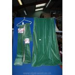 A pair of green velvet Curtains, 44'' wide, 55'' drop and a single Curtain, 40'' wide, 51'' drop.