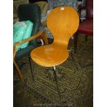 A laminated/bentwood seated and backed ''Keeler'' type Chair having chromium plated legs,