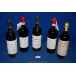 Five bottles of red wine including two of San Vito 1994 Chianti,