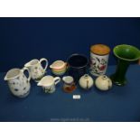A small quantity of china including Portmeirion Botanic Garden canister and jugs,