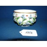 A Meissen sugar bowl circa 1750 or possibly later, with raised floral decoration in early style,