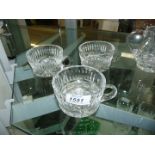 Three Waterford crystal punch cups.
