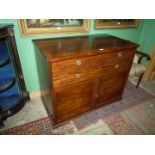 A fine old Mahogany Secretaire/rent collector's Desk having a slide out writing area with gold