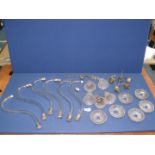 A quantity of parts of a six branch glass light fitting, A/F.