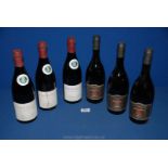 Three bottles of Beaujolais - Lancie 1999 Maison Louis Latour and three bottles of 1997 oak aged