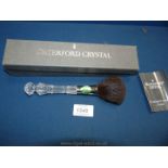 A Waterford crystal makeup brush 7 1/2" long,