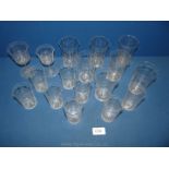 A quantity of dainty octagonal shaped drinking and shot Glasses,
