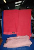 Two double pink cellular wool Blankets by Moderna and a pink Dormy wool blanket.