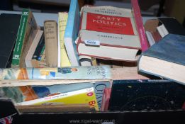 A box of books: Evelyn Waugh, The Royal Shopping Guide, Kings and Queens of England,