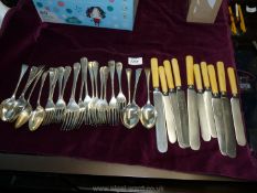 A quantity of plated cutlery most marked with capital 'G' on the handles, by H.B & H.