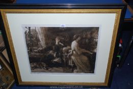 A Herbert Dicksee etching 'Memories',