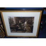 A Herbert Dicksee etching 'Memories',