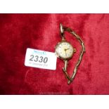 A vintage ladies 9ct gold wristwatch with filled gold strap.