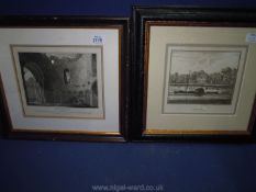 Two Prints: Ludlow and Fulham Palace.