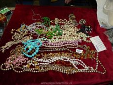 Miscellaneous costume jewellery, beads,