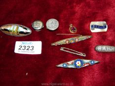 Two micro-mosaic Brooches and others