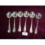 Six rats tail Soup Spoons by Alex R. Clark Co. Ltd in 'Wellbeck' design.