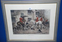 A framed Hunting Print entitled ''After a Good Day'' by George Wright, 27 3/4'' x 22 3/4''.