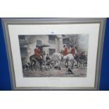 A framed Hunting Print entitled ''After a Good Day'' by George Wright, 27 3/4'' x 22 3/4''.