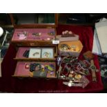 A quantity of costume jewellery, etc.