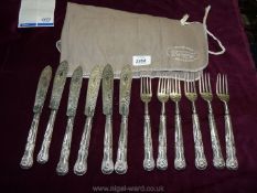 A set of Silver Fish Eaters with Kings pattern handles and beautifully engraved fish design to the