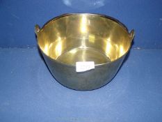 A Brass preserving Pan, 10'' diameter x 5 1/4'' tall.