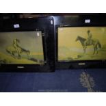 A pair of black and gilt framed Prints depicting Indians on horseback entitled 'The Scout' and 'The