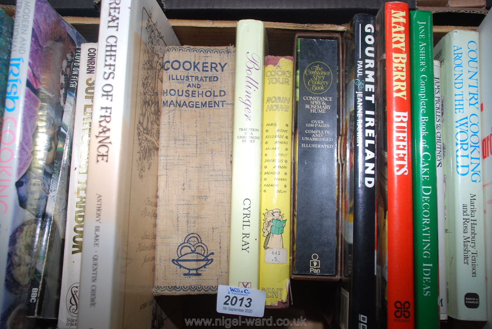 A box of cookery books