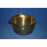 A Brass preserving Pan 10'' diameter, 5'' tall.