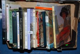 A box of books:Irish Pointing, Royal cookbook, In The Houses of Ireland,
