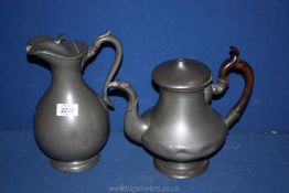 A Walker & Hall, Sheffield wine/ale Jug, 11" tall, and a J.