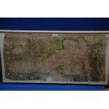 A framed 1996 Print by Wace Burgess of "The Map of Great Britain circa AD 1360,
